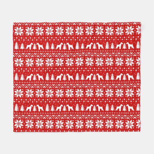 Couverture Polaire Motif de Noël de silhouettes d'Airedale Terrier (Devant (Horizontal))