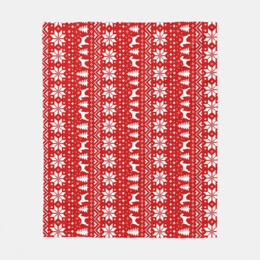 Couverture Polaire Motif de Noël de silhouettes de Fox Terrier de fil (Devant)