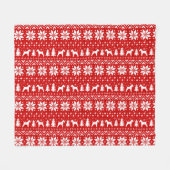 Couverture Polaire Motif de Noël de silhouettes de Fox Terrier de fil (Devant (Horizontal))