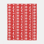 Couverture Polaire Motif de Noël de silhouettes de labrador retriever (Devant)