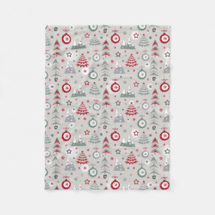 Couverture Polaire Motif de Noël d'hiver.