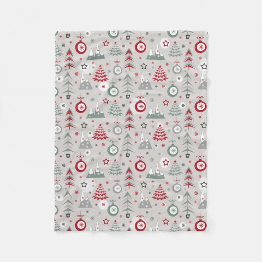 Couverture Polaire Motif de Noël d'hiver. (Devant)