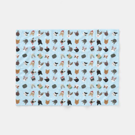 Couverture Polaire Motif de Noël du chat (Devant (Horizontal))