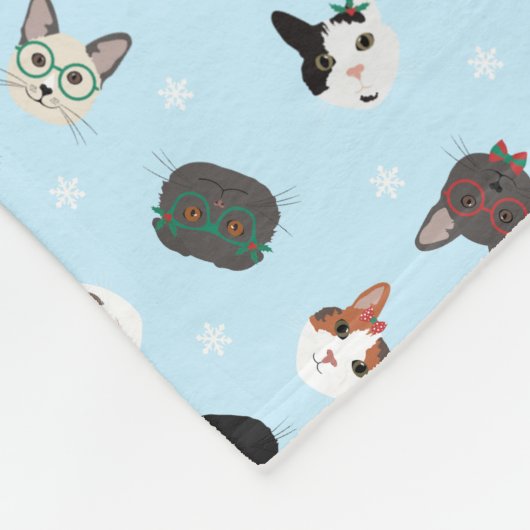 Couverture Polaire Motif de Noël du chat (Coin)