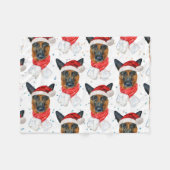 Couverture Polaire Motif de Noël du chien berger mignon allemand (Devant (Horizontal))