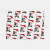 Couverture Polaire Motif de Noël du chien de taureau français mignon (Devant (Horizontal))