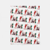 Couverture Polaire Motif de Noël du chien de taureau français mignon (Devant)