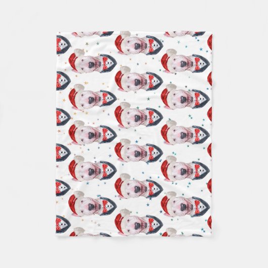 Couverture Polaire Motif de Noël du chien de Tirer de mûre (Devant)