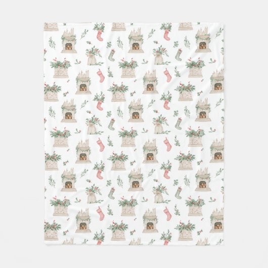 Couverture Polaire Motif de Noël Holly (Devant)