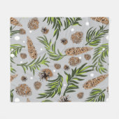 Couverture Polaire Motif de Noël, Pine Snow 10 (Devant (Horizontal))