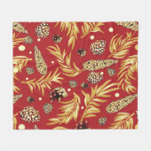 Couverture Polaire Motif de Noël, Pine Snow 3 (Devant (Horizontal))