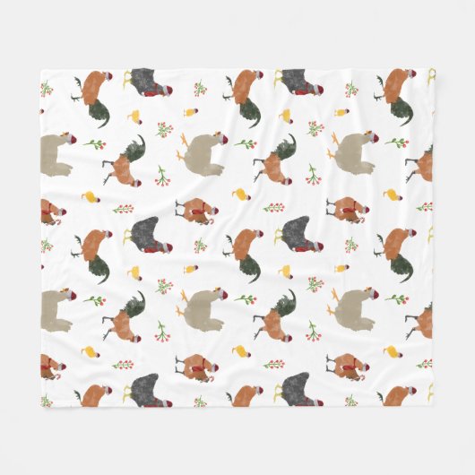 Couverture Polaire Motif de Noël Poulets et poulets (Devant (Horizontal))