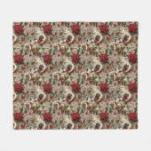 Couverture Polaire Motif de Noël Pug (Devant (Horizontal))