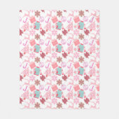 Couverture Polaire Motif de Noël rose 02 (Devant)