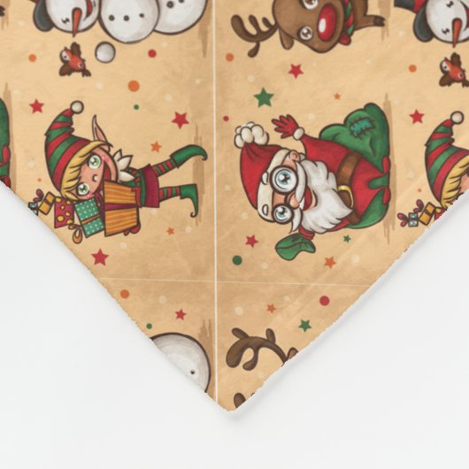 Couverture Polaire Motif de Noël vintage (Coin)