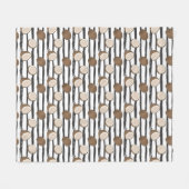 Couverture Polaire Motif de noix de coco sur Grunge Stripes (Devant (Horizontal))