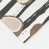 Couverture Polaire Motif de noix de coco sur Grunge Stripes (Coin)