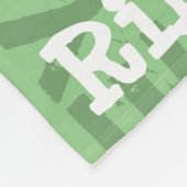 Couverture Polaire Motif de nom blanc Sage Green Personnalisé (Coin)