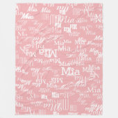 Couverture Polaire Motif de nom de fille sur Rose Dusty (Devant)