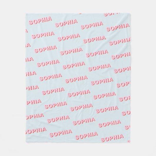 Couverture Polaire Motif de nom répétitif personnalisé moderne (Devant)