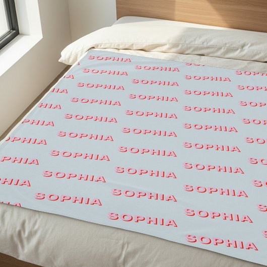 Couverture Polaire Motif de nom répétitif personnalisé moderne