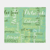 Couverture Polaire motif de nom vert sage (Devant (Horizontal))