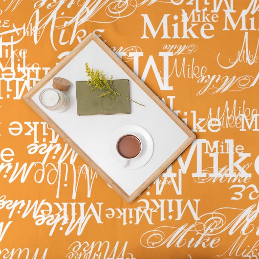 Couverture Polaire Motif de noms personnalisés sur couleur orange