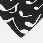 Couverture Polaire Motif de notes de musique noir et blanc (Coin)