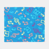Couverture Polaire Motif de notes musicales (Devant (Horizontal))