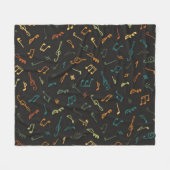 Couverture Polaire Motif de notes musicales (Devant (Horizontal))