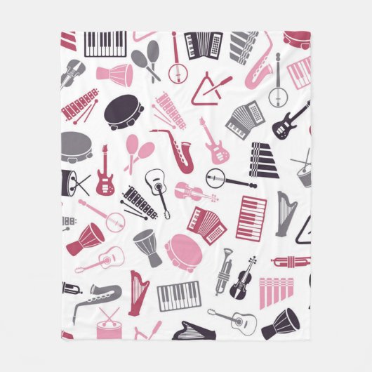 Couverture Polaire Motif de notes musicales (Devant)
