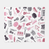 Couverture Polaire Motif de notes musicales (Devant (Horizontal))
