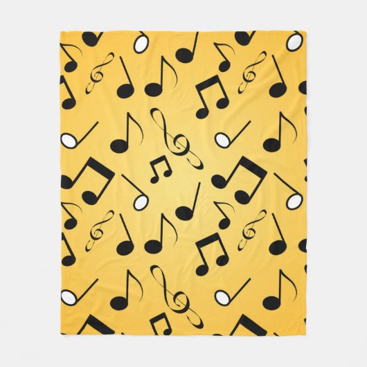 Couverture Polaire Motif de notes musicales (Devant)