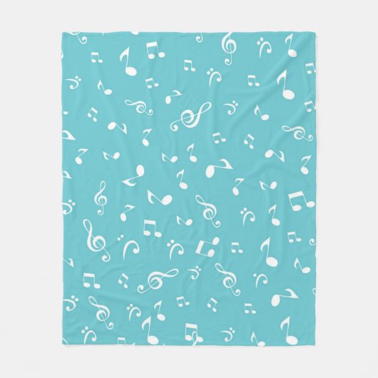 Couverture Polaire Motif de notes musicales (Devant)