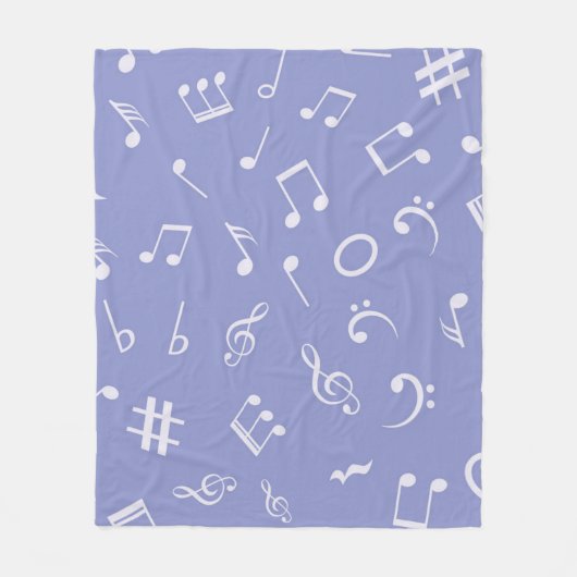 Couverture Polaire Motif de notes musicales (Devant)
