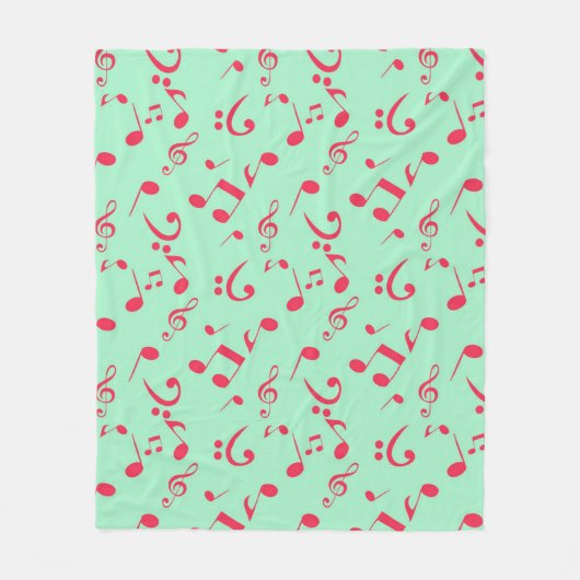 Couverture Polaire Motif de notes musicales (Devant)