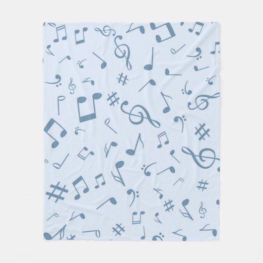 Couverture Polaire Motif de notes musicales (Devant)