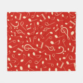 Couverture Polaire Motif de notes musicales (Devant (Horizontal))
