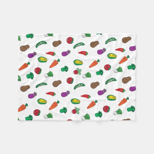 Couverture Polaire Motif de nourriture végétale mignonne (Devant (Horizontal))