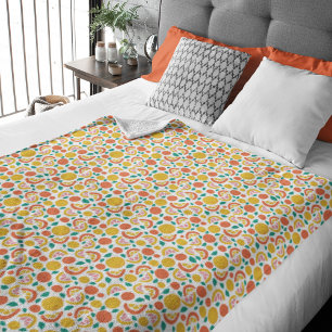 Couverture Polaire Motif de pamplemousse d'agrumes d'été