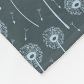 Couverture Polaire Motif de pandelions cyhèmes bleus (Coin)