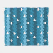 Couverture Polaire Motif de papier de bateaux (Devant (Horizontal))