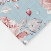 Couverture Polaire Motif de papier peint d'élégance des roses roses 2 (Coin)