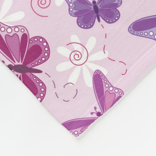 Couverture Polaire motif de papillon 2 (Coin)