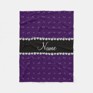 Couverture Polaire Motif de papillon pourpre nommé personnalisé