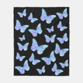 Couverture Polaire motif de papillons bleus (Devant)