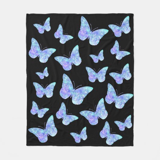 Couverture Polaire motif de papillons bleus (Devant)