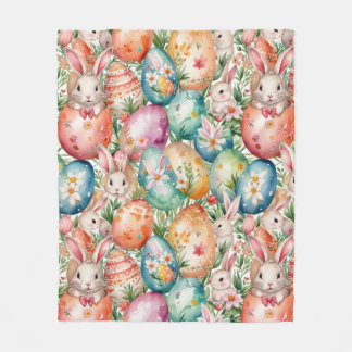 Couverture Polaire Motif de Pâques rétro sans couture. Aquarelle