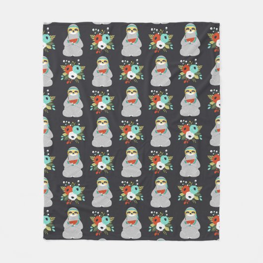 Couverture Polaire Motif de paresse de pastèque (Devant)