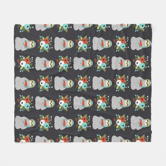 Couverture Polaire Motif de paresse de pastèque (Devant (Horizontal))